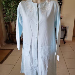 Miss Elaine Snap Front Baby Blue Robe